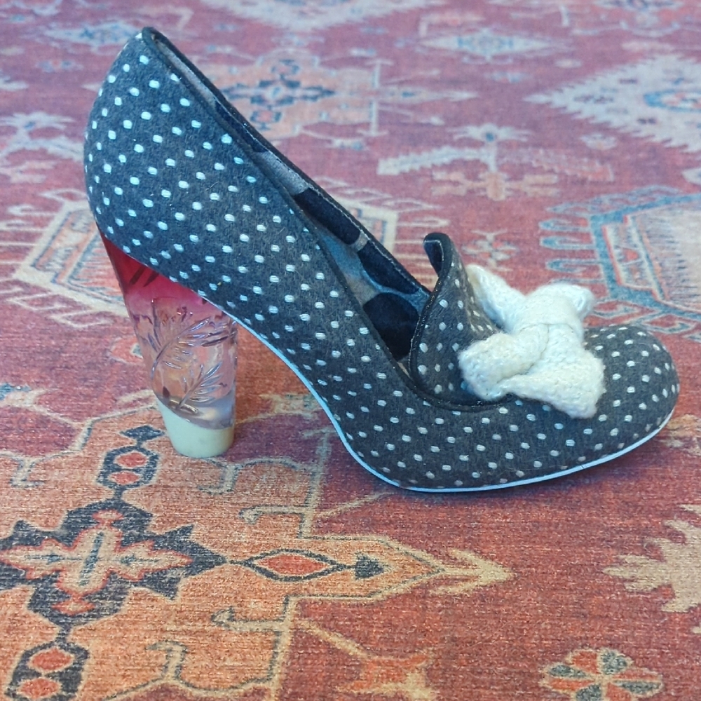 Irregular Choice Black and White Polka Dot Heels
